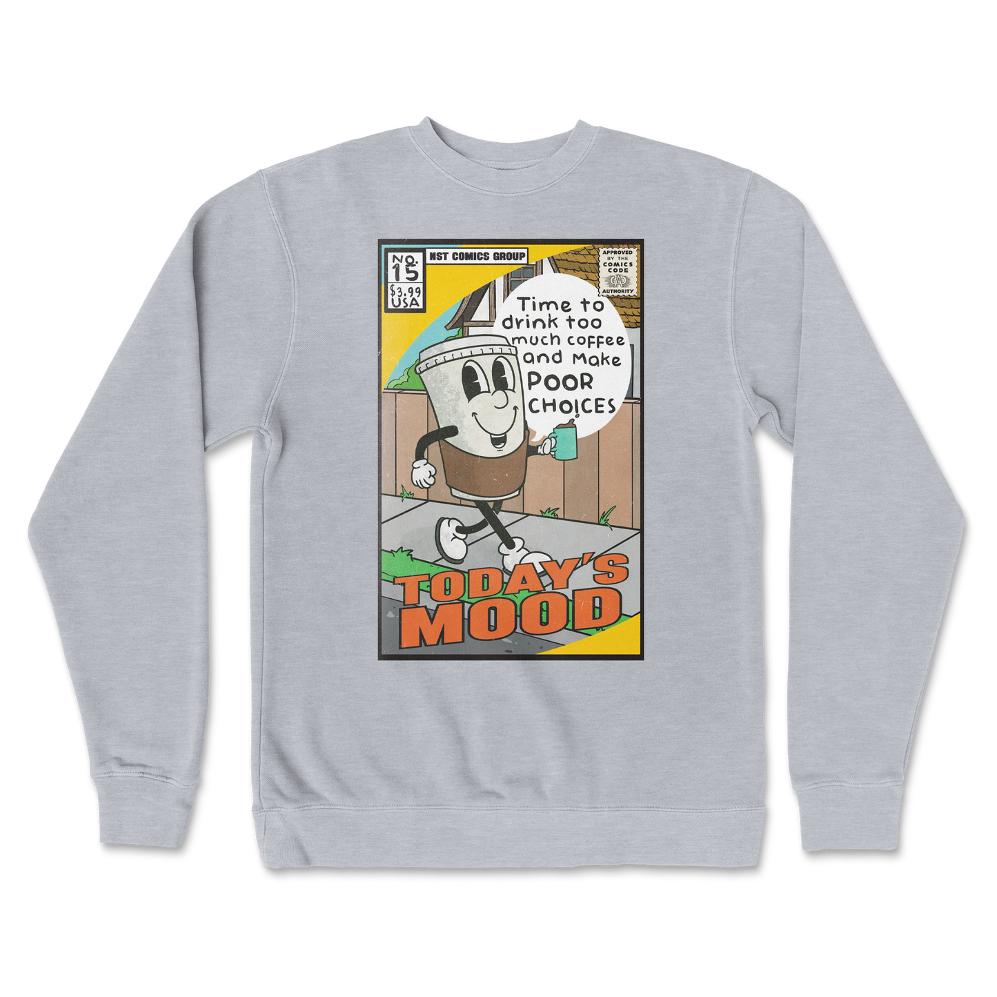 Independent Clothing Co. Crew Neck Today's Mood in Grey-Heather