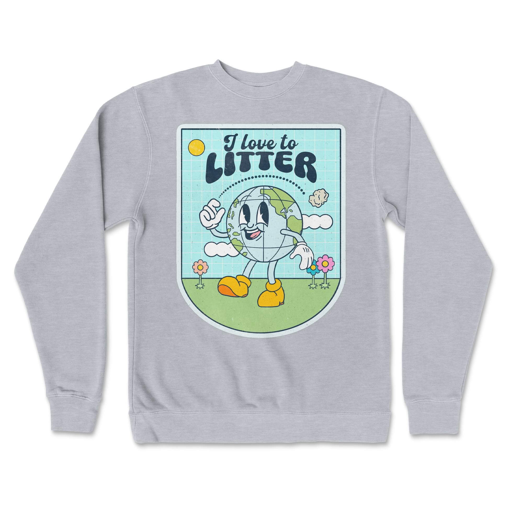 Independent Clothing Co. Crew Neck Earth Day in Grey Heather