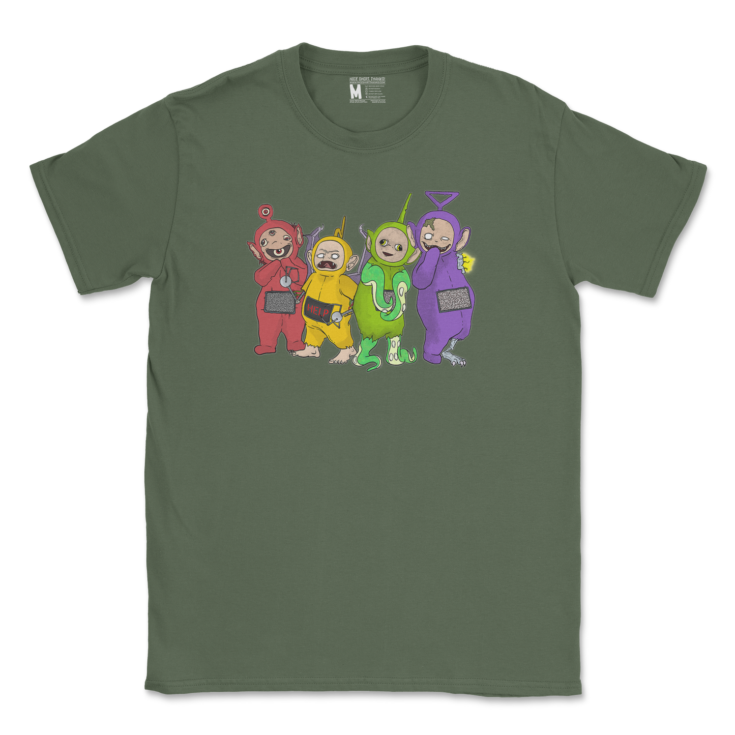 Gildan SoftStyle T-Shirt Telatubbies in Military Green