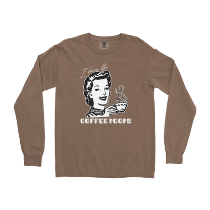 Comfort Colors Long Sleeve Coffee Poops  in Espresso