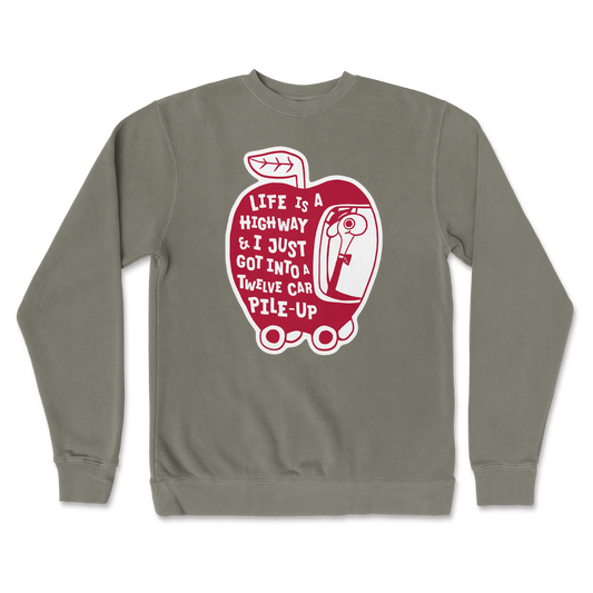 Independent Clothing Co. Crew Neck Life Is A Highway  in Army
