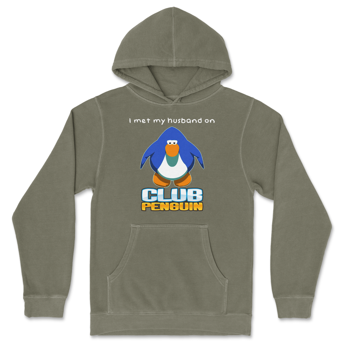 Independent Clothing Co. Hoodie Club Penguin Husband  in Olive