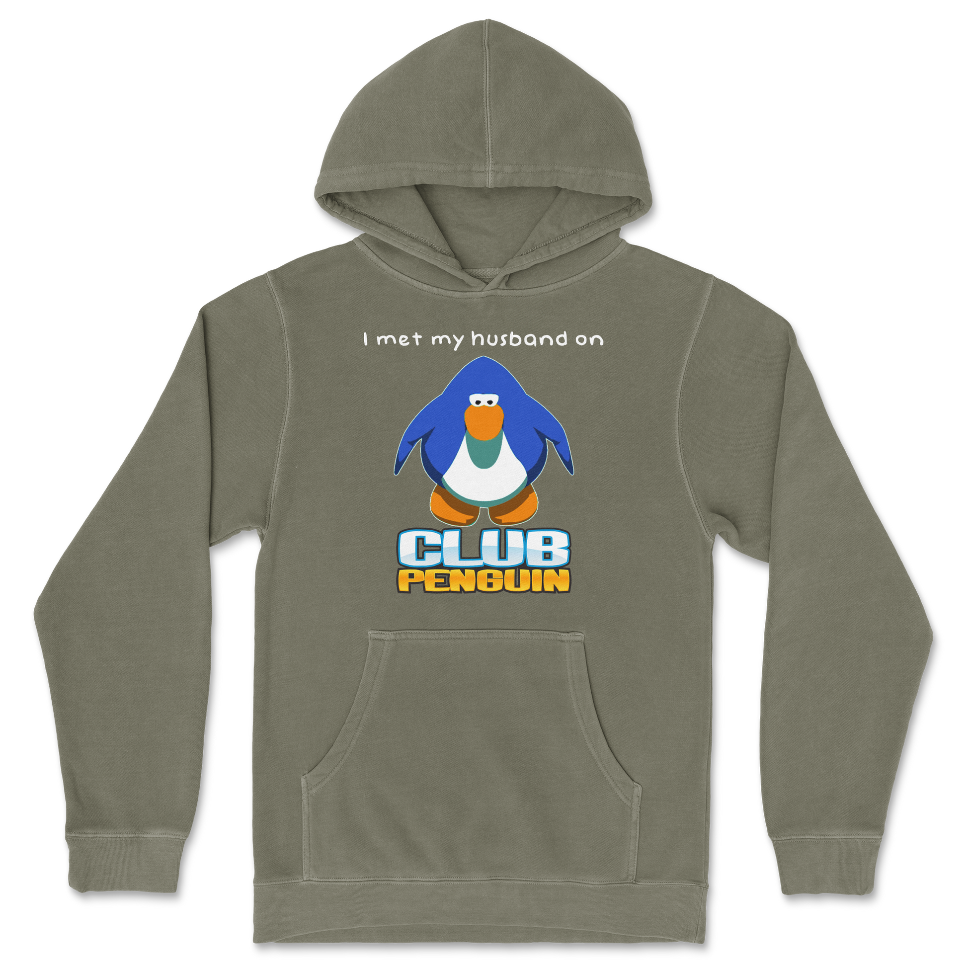 Independent Clothing Co. Hoodie Club Penguin Husband  in Olive