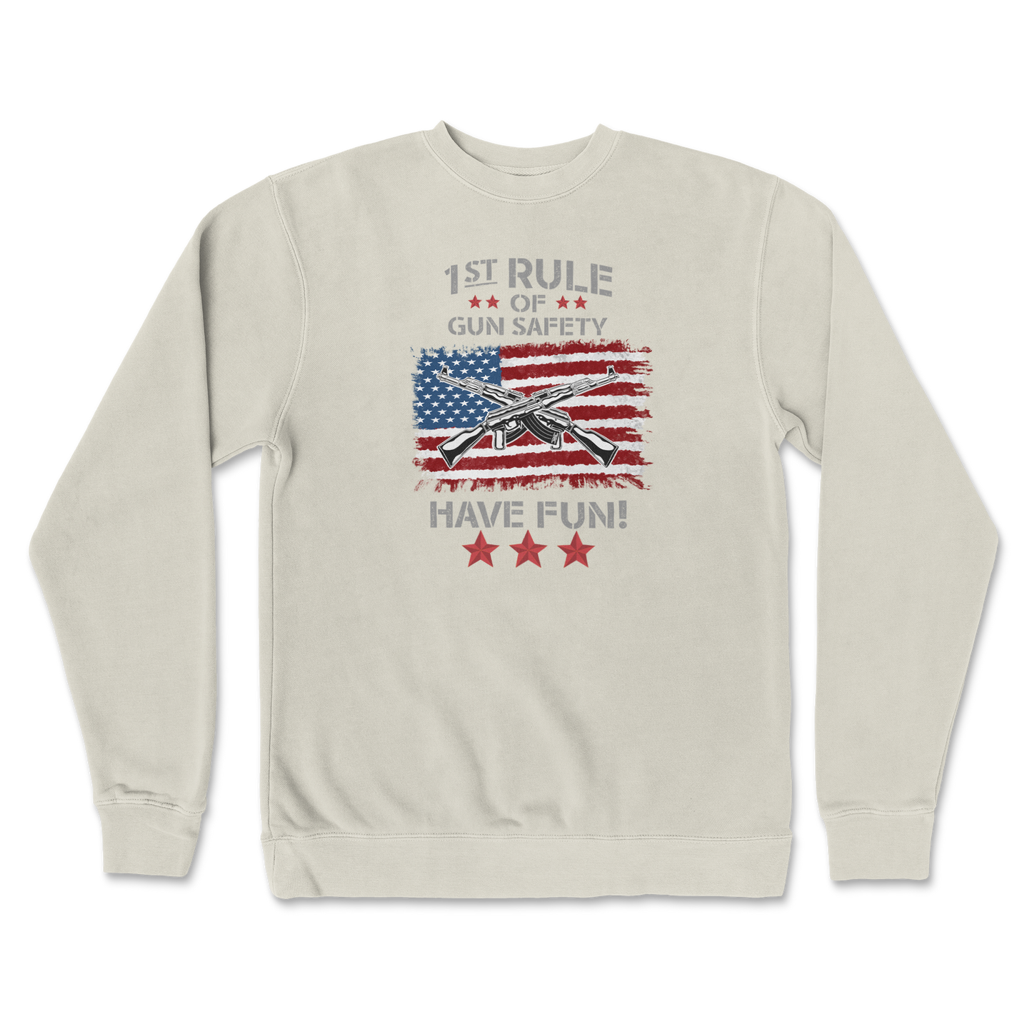 Independent Clothing Co. Crew Neck 1st Rule of Gun Safety in Bone