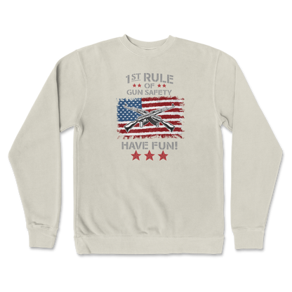 Independent Clothing Co. Crew Neck 1st Rule of Gun Safety in Bone