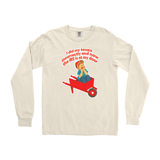 Comfort Colors Long Sleeve Here Comes the IRS in Ivory