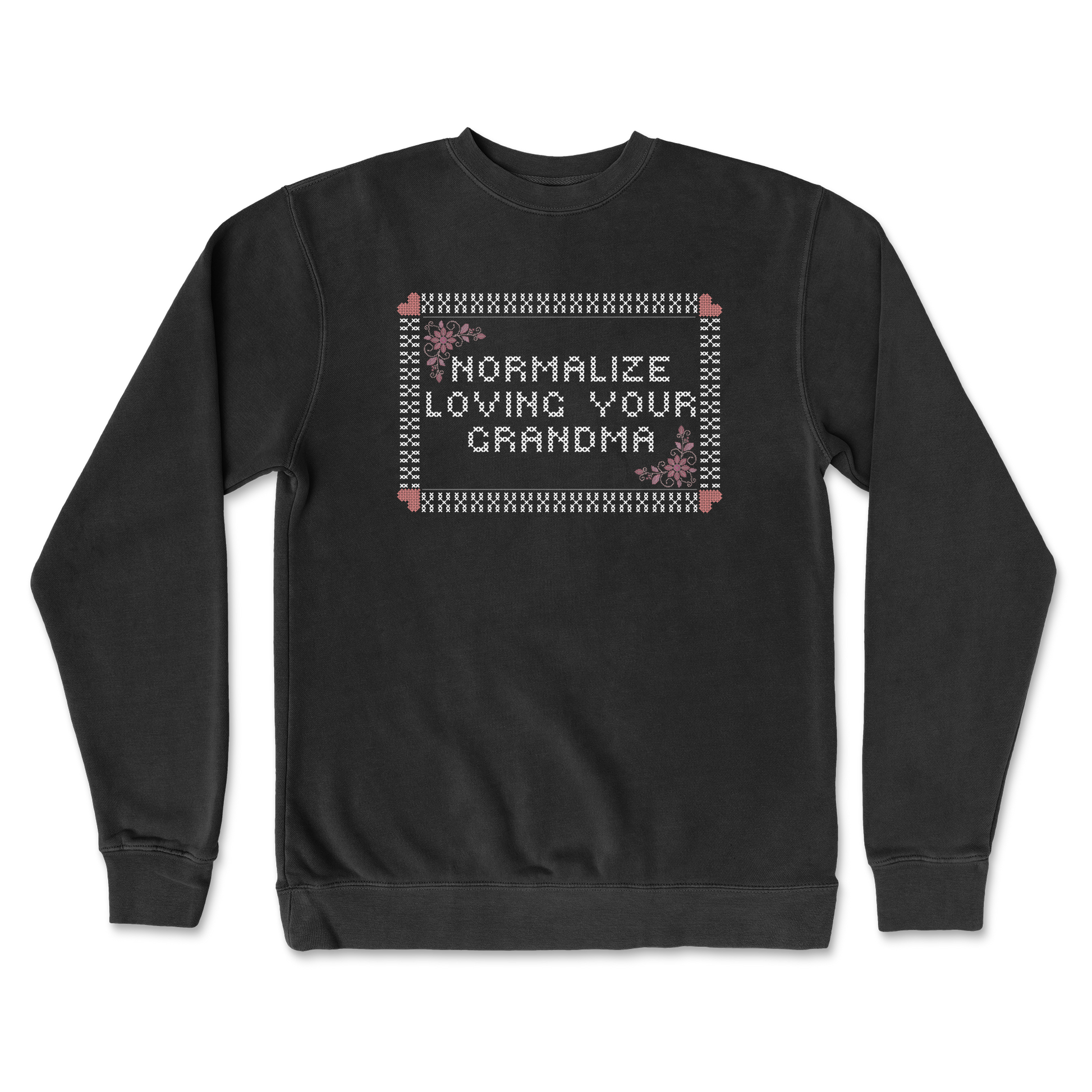Independent Clothing Co. Crew Neck Cross Stitch in Black