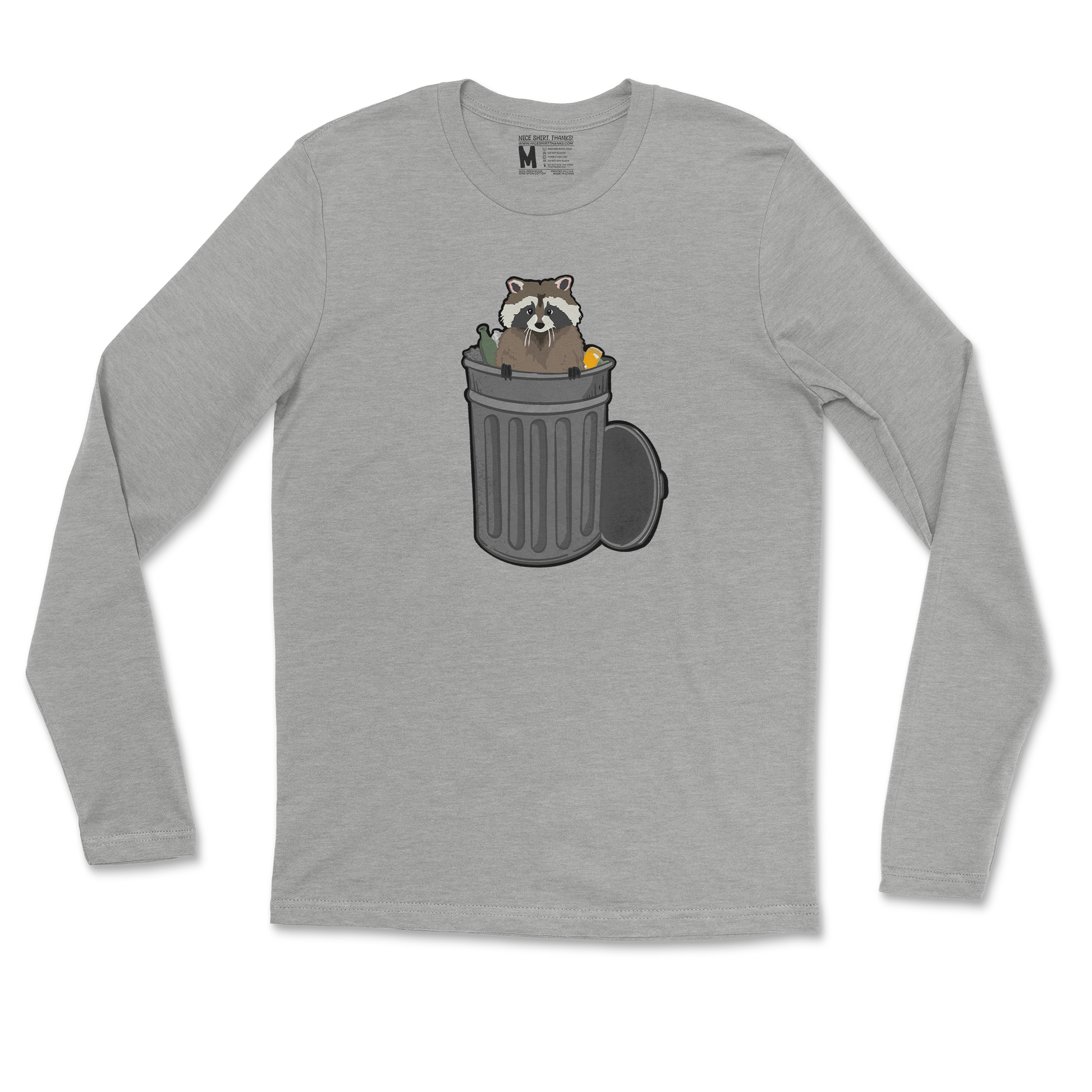 Gildan SoftStyle Long Sleeve Trash Panda Enthusiast in Sports Grey