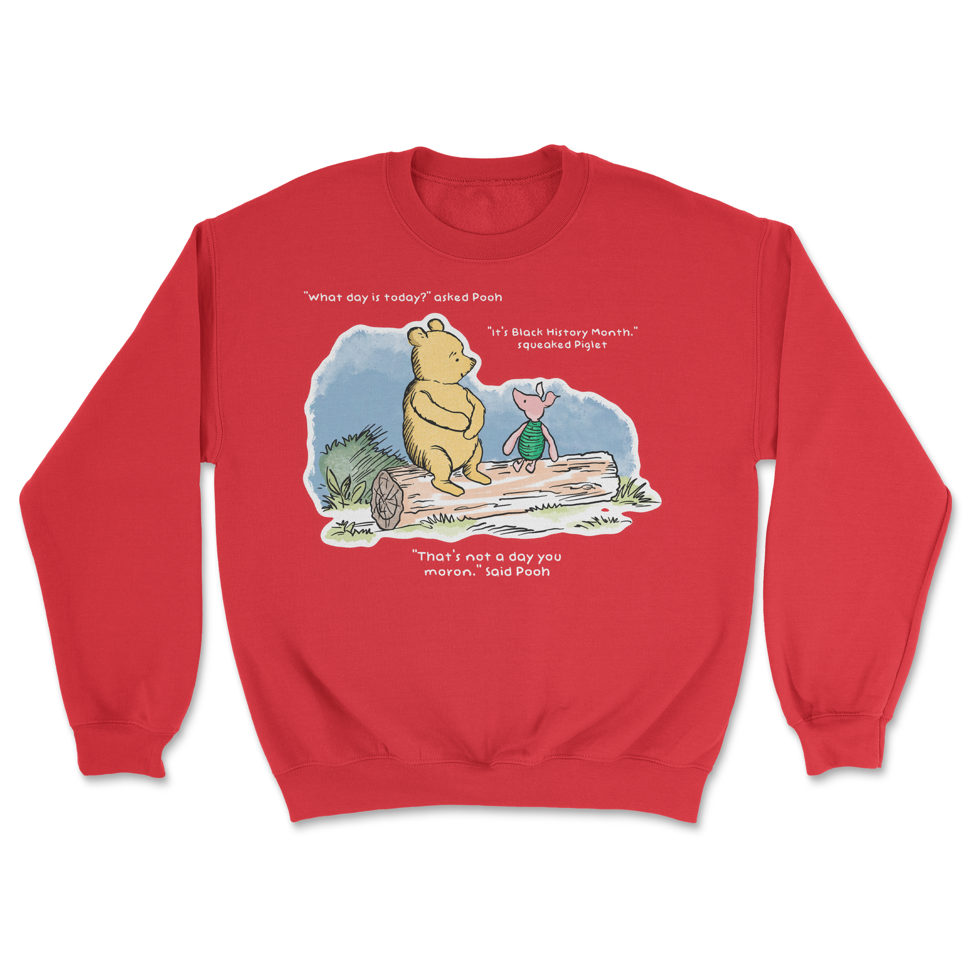 The Nice Shirt Crew Neck Winnie the Pooh  in Red