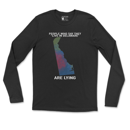 Gildan SoftStyle Long Sleeve Delaware Doesnt Exist in Black