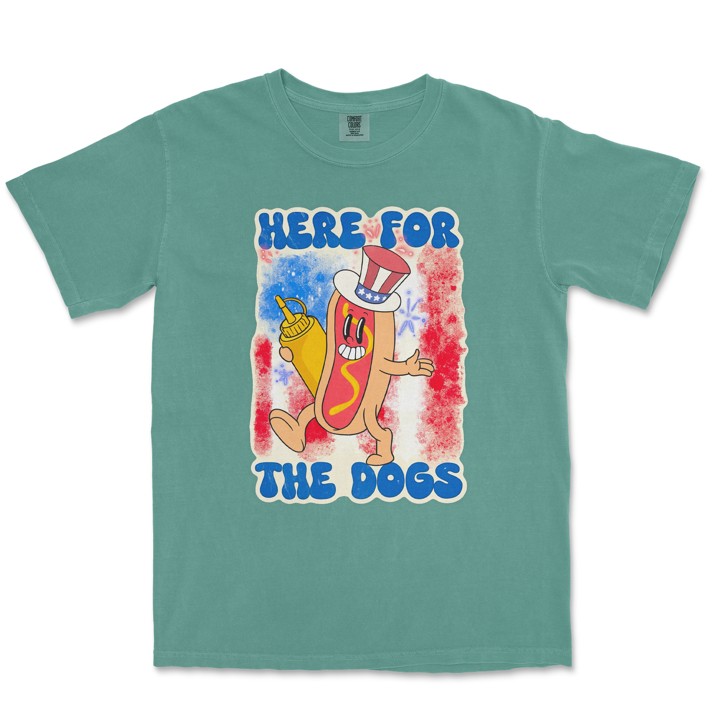 Comfort Colors T-Shirt Hot Dog in Light Green