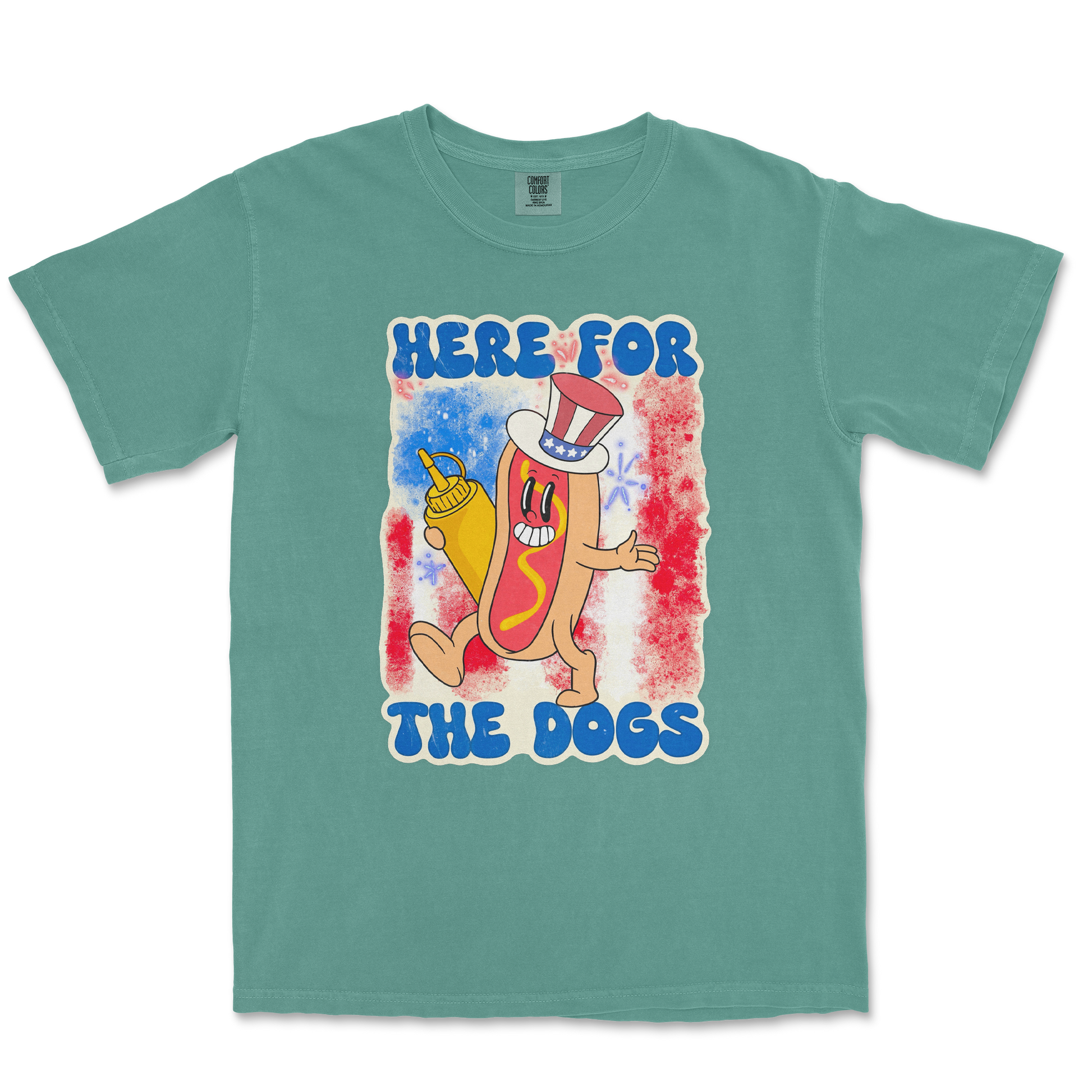 Comfort Colors T-Shirt Hot Dog in Light Green
