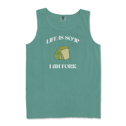 Comfort Colors Tank Top I Am Fork  in Light-Green