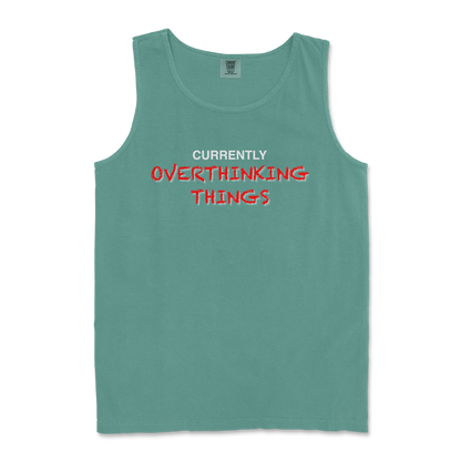 Comfort Colors Tank Top For Our Lil Overthinker in LightGreen