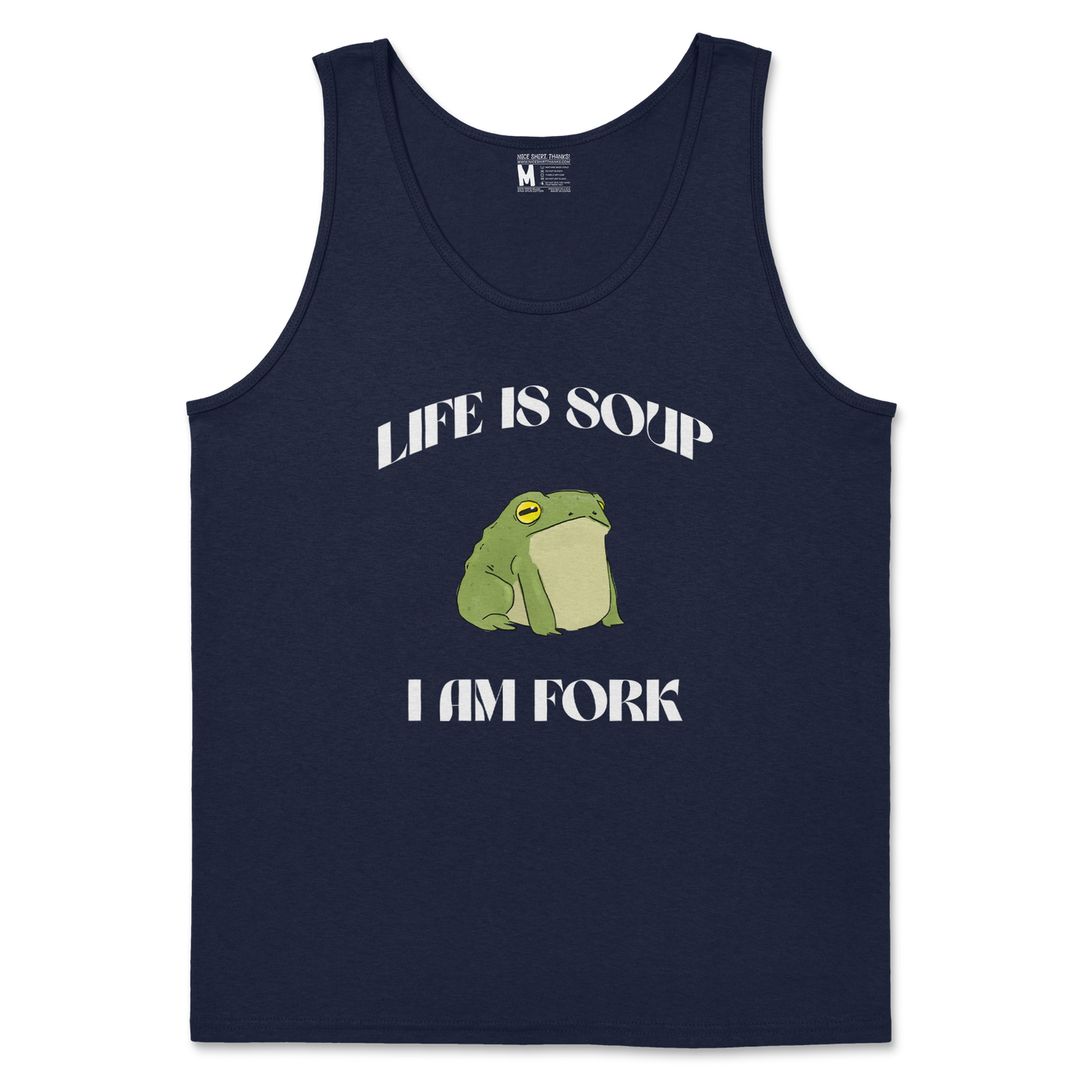 Gildan SoftStyle Tank Top Life is Soup in Navy