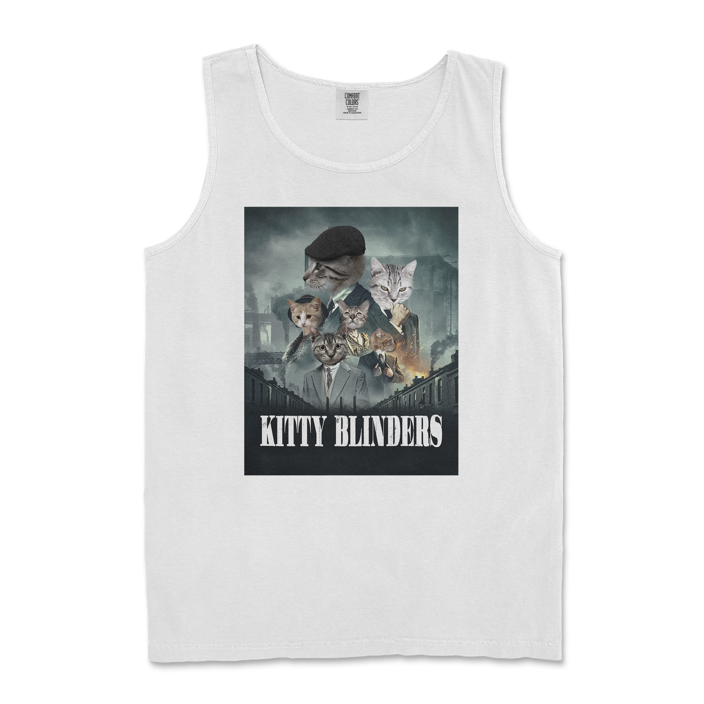 Comfort Colors Tank Top Kitty Blinders in White