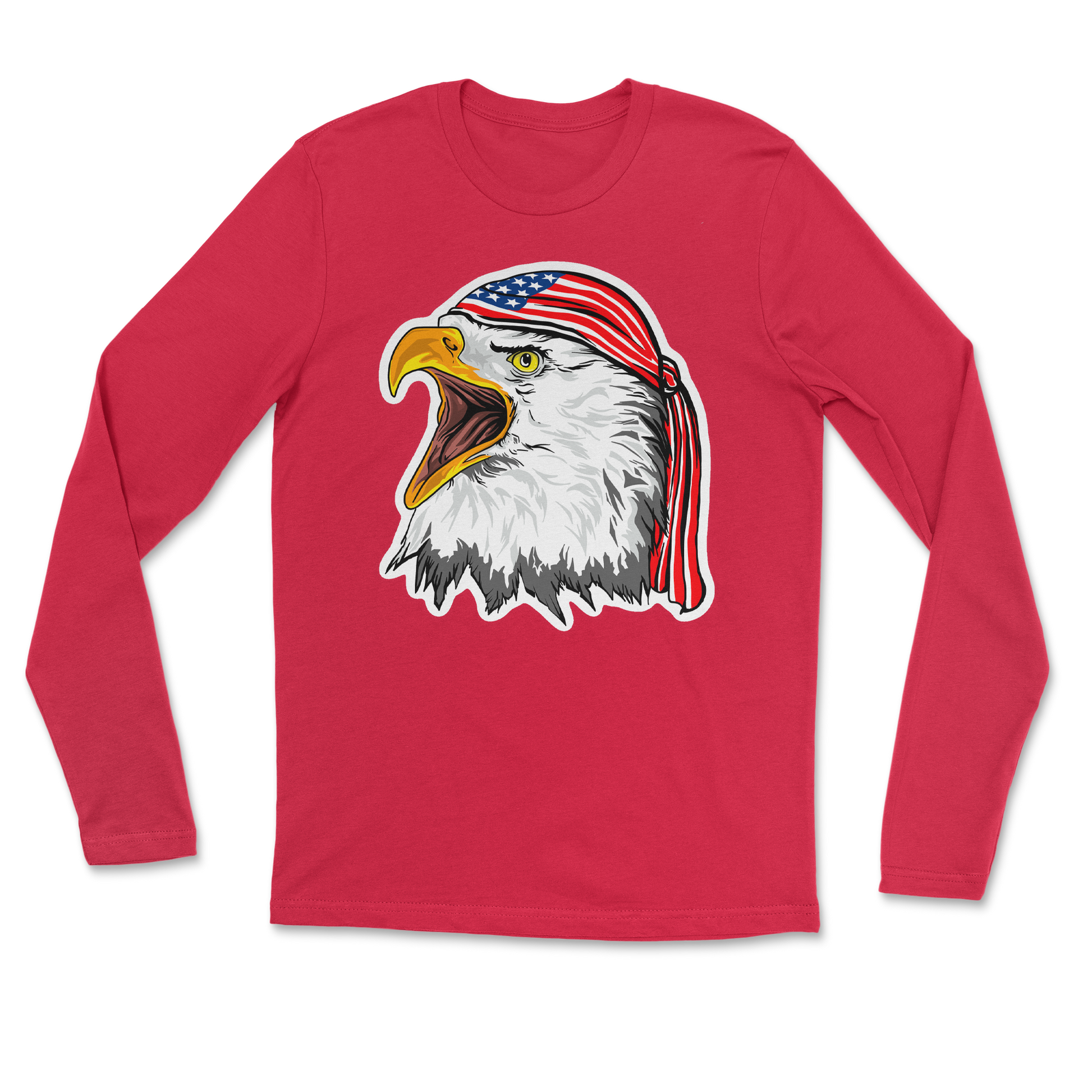 Heavy Blend Long Sleeve Freedom Eagle in Red