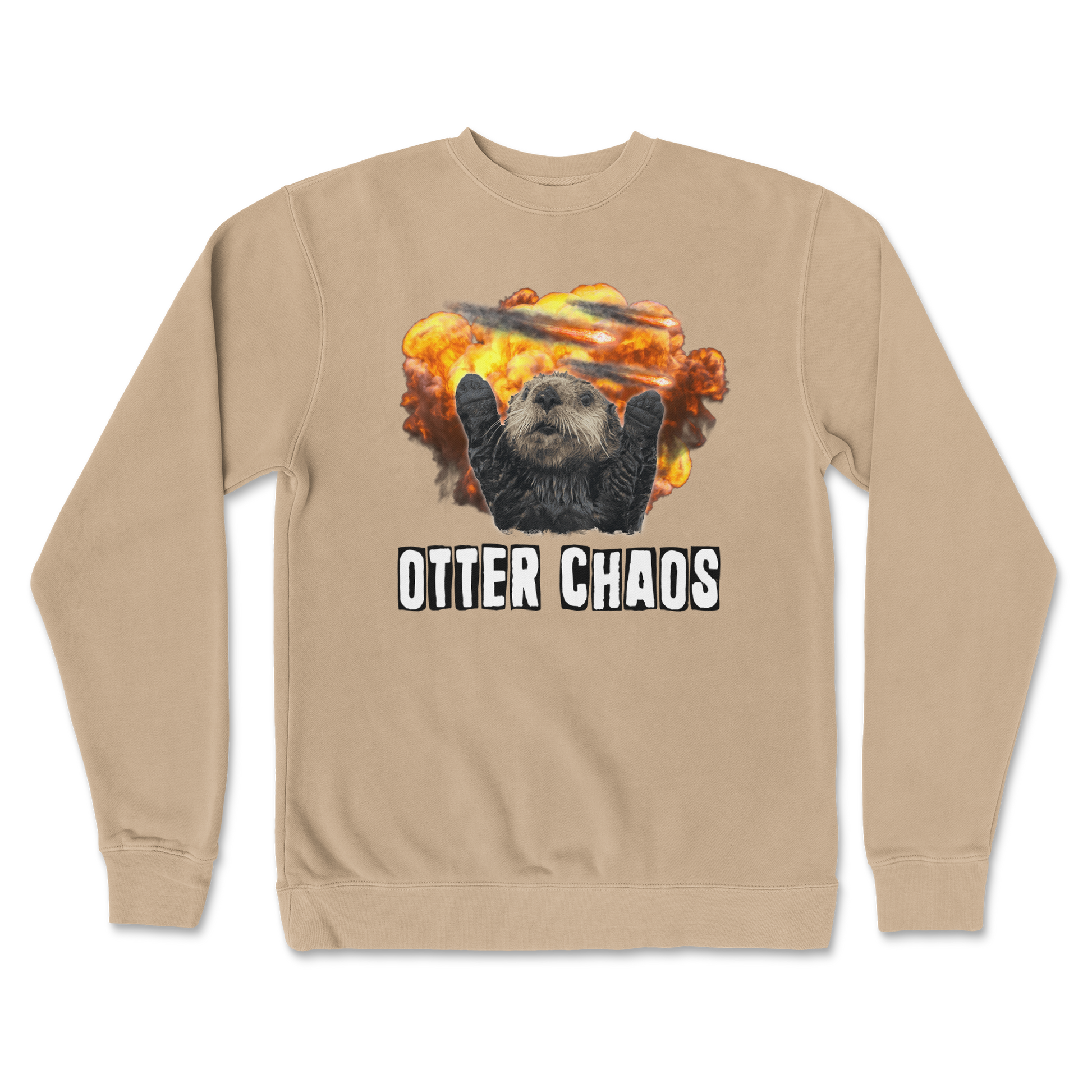 Independent Clothing Co. Crew Neck Otter Chaos in Sandstone