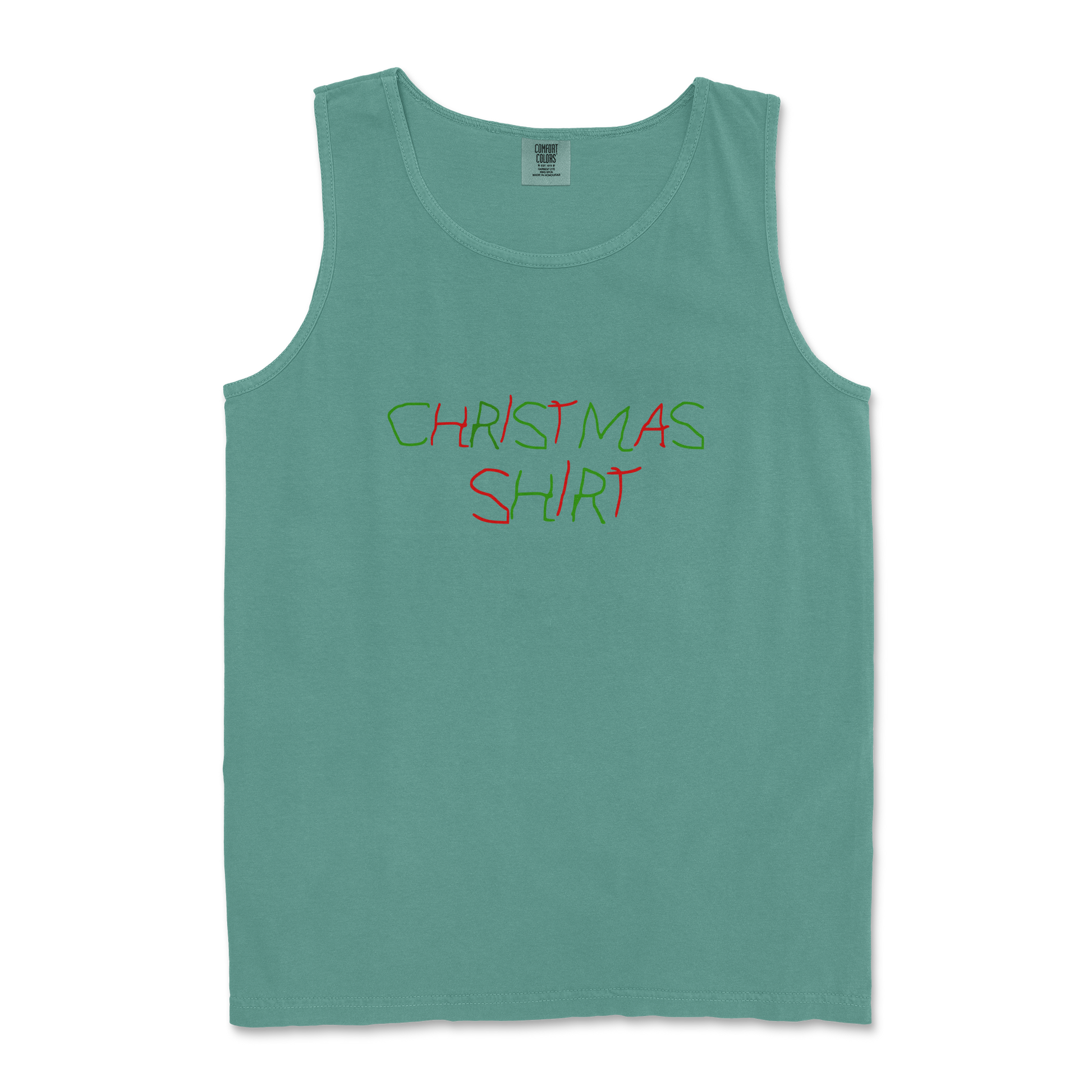 Comfort Colors Tank Top Christmas Shirt in Light-Green