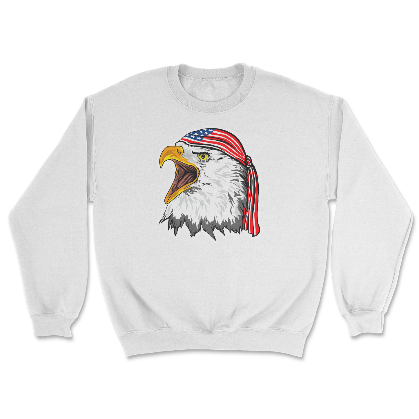Heavy Blend Crew Neck Freedom Eagle in White