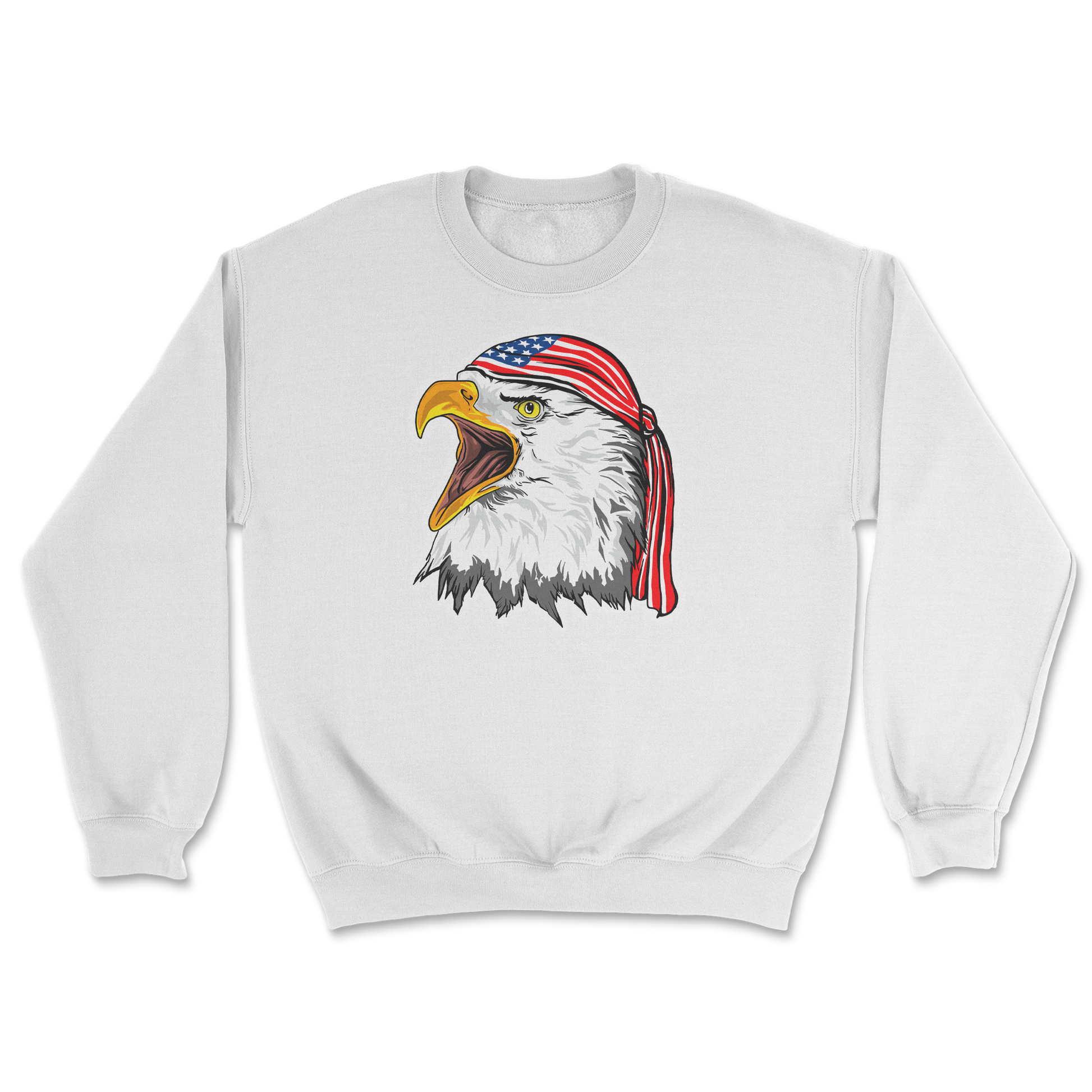 Heavy Blend Crew Neck Freedom Eagle in White
