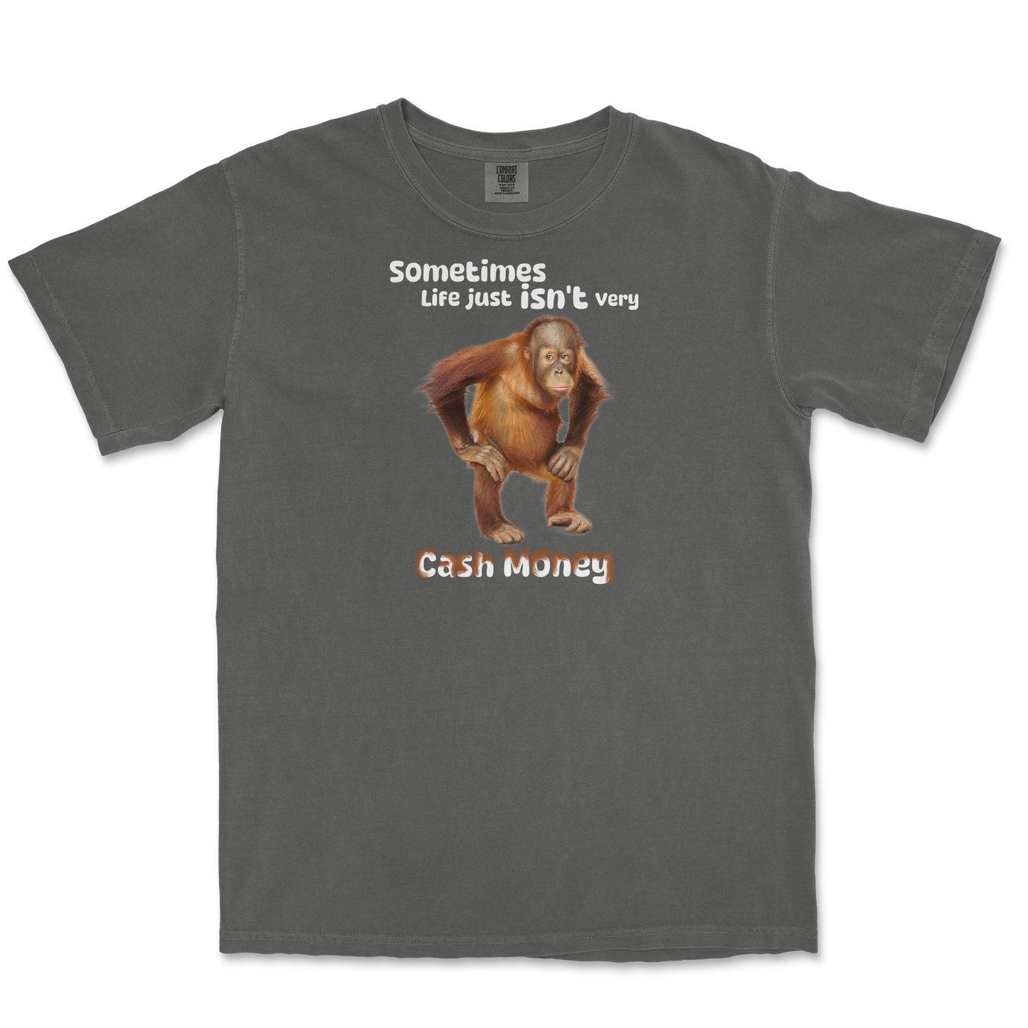 Comfort Colors T-Shirt Cash Money Monkey  in Pepper