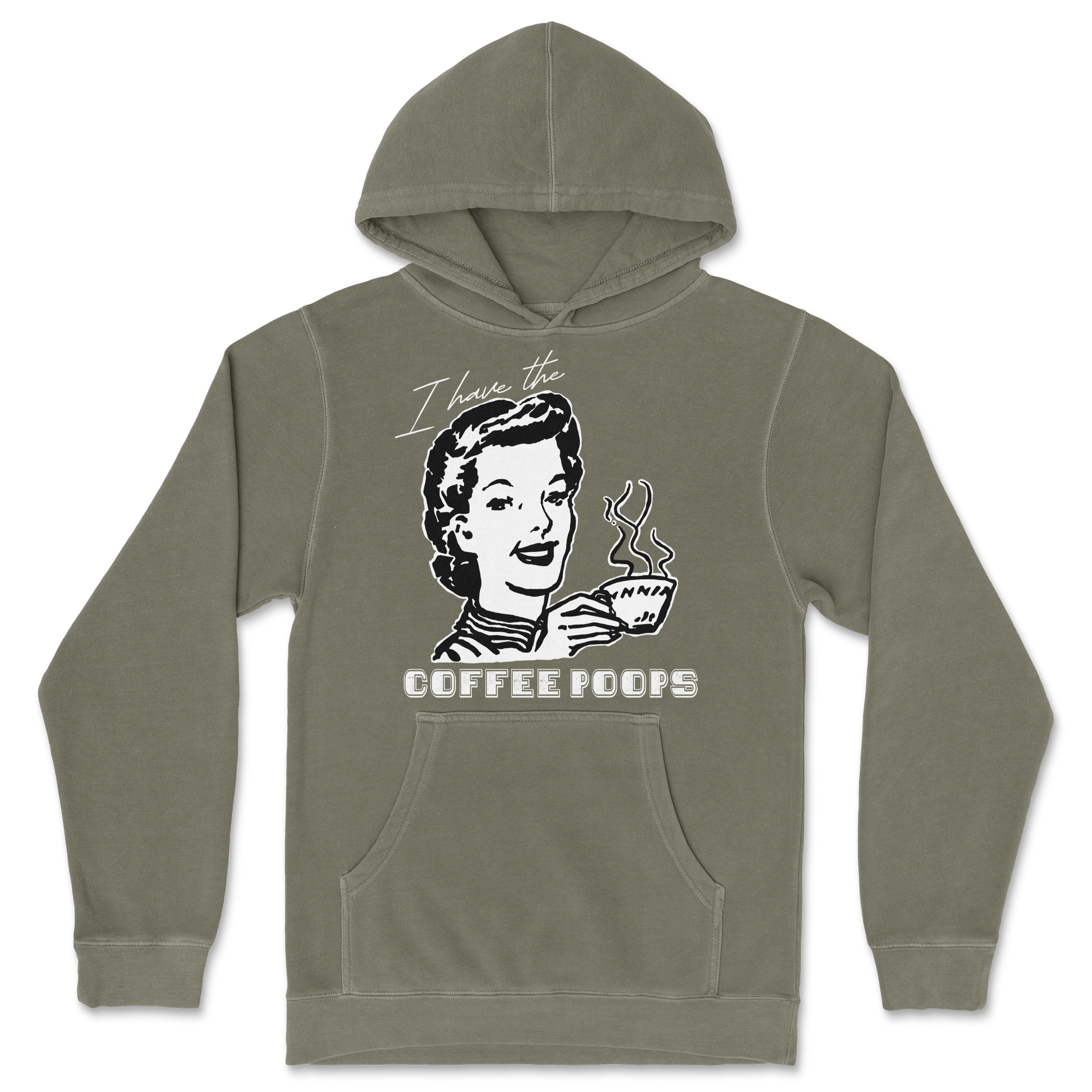 Independent Clothing Co. Hoodie Coffee Poops  in Olive