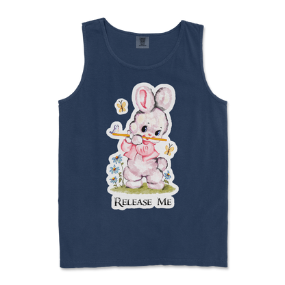 Comfort Colors Tank Top Cute Bunny in True Navy
