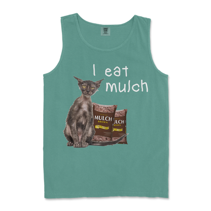 Comfort Colors Tank Top I Eat Mulch in LightGreen