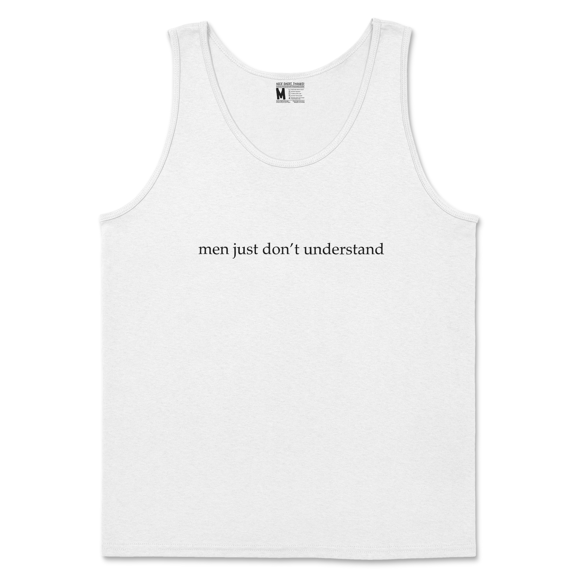 Gildan SoftStyle Tank Top Men Dont Understand in White