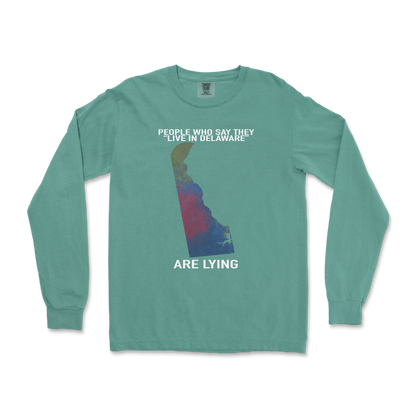 Comfort Colors Long Sleeve Delaware Doesnt Exist in LightGreen