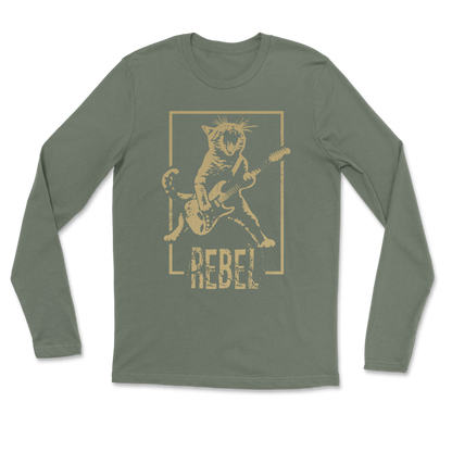 Heavy Blend Long Sleeve Rebel Kitty in Military Green
