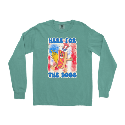 Comfort Colors Long Sleeve Hot Dog in Light Green