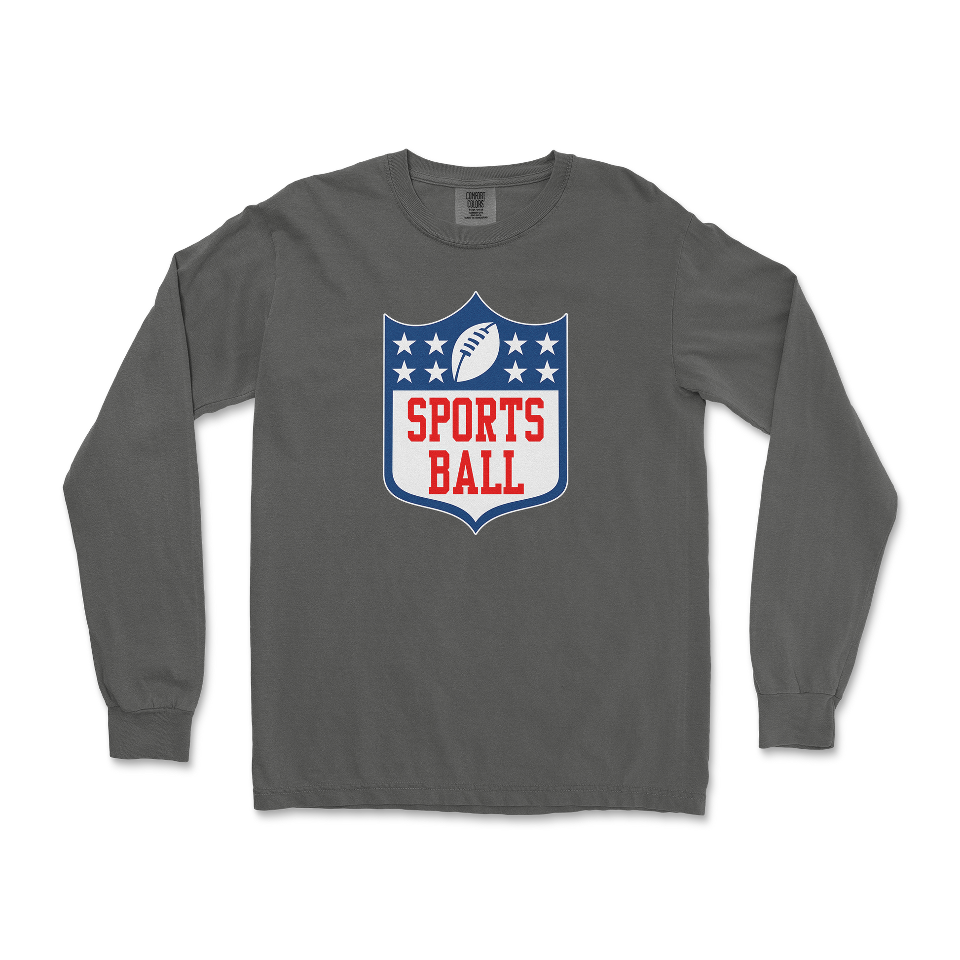 Comfort Colors Long Sleeve Sports Ball in Pepper