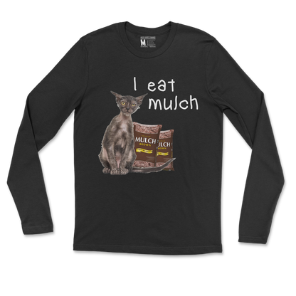 Gildan SoftStyle Long Sleeve I Eat Mulch in Black