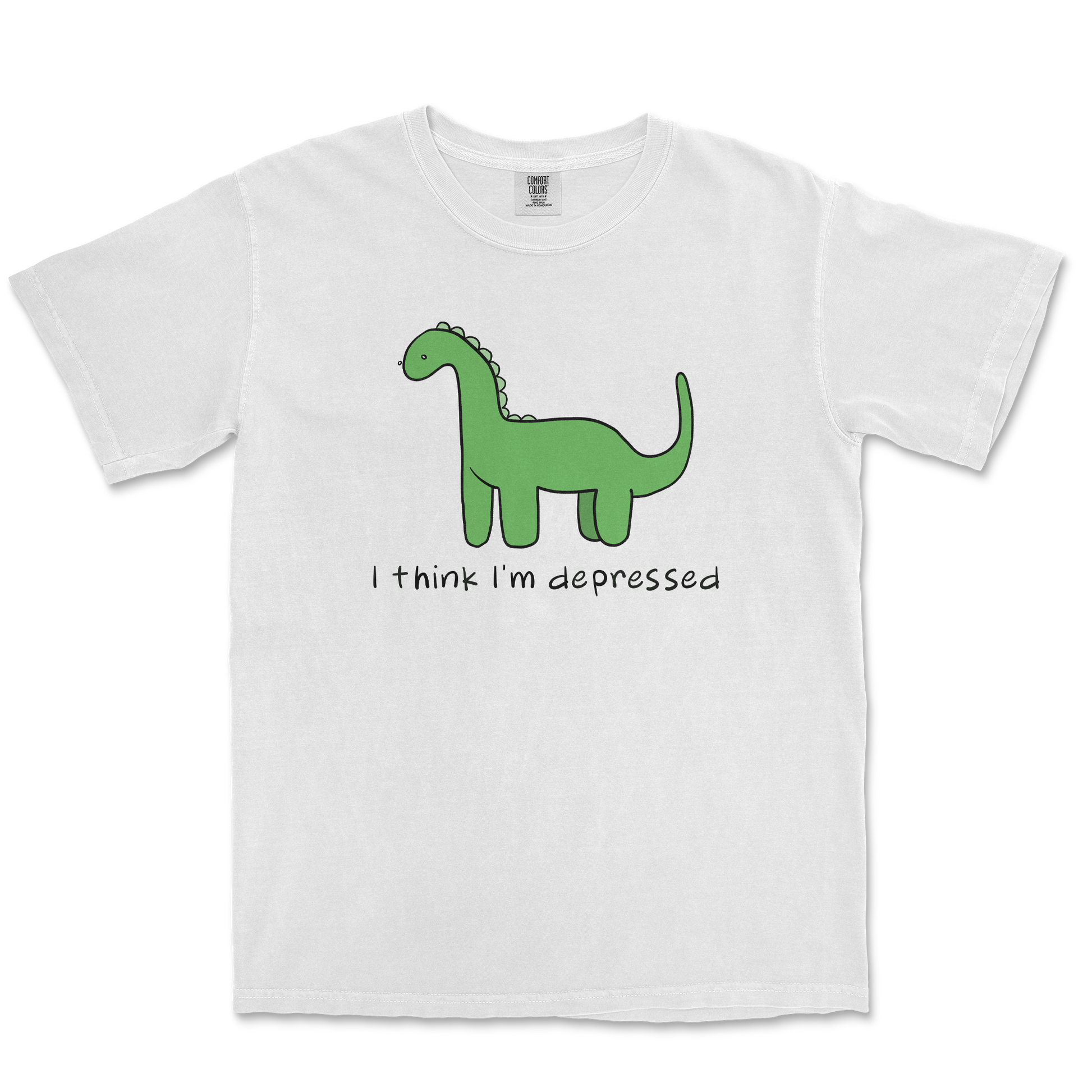 Comfort Colors T-Shirt Depressed Dino  in White