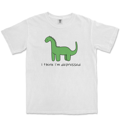 Comfort Colors T-Shirt Depressed Dino  in White