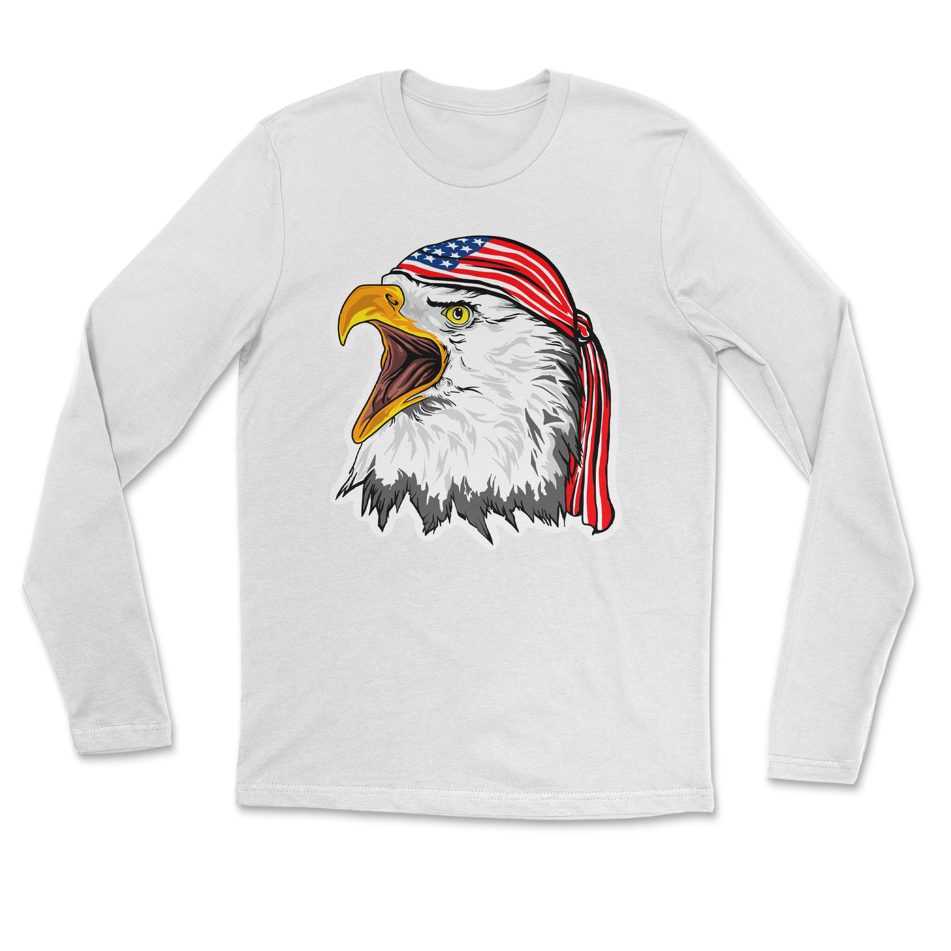 Heavy Blend Long Sleeve Freedom Eagle in White
