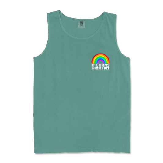Comfort Colors Tank Top Burns When I Pee  in Light-Green