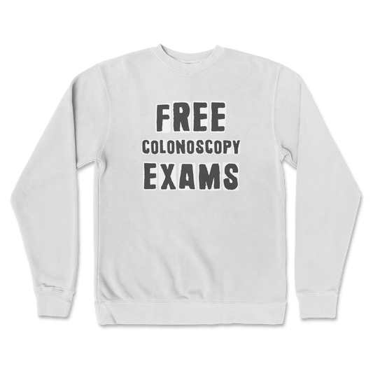 Independent Clothing Co. Crew Neck Free Colonoscopy Exams in White