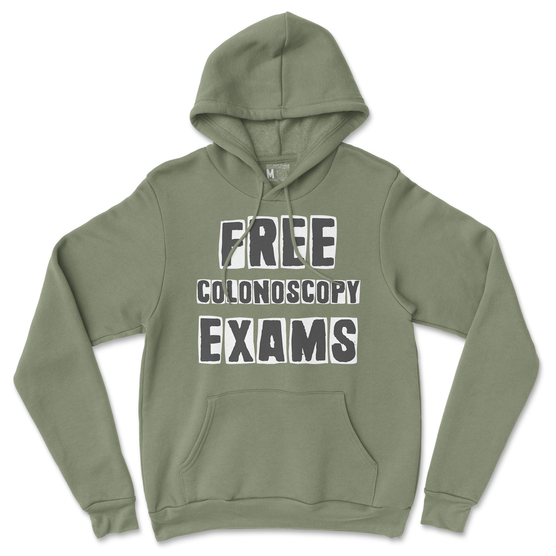 Gildan SoftStyle Hoodie Free Colonoscopy Exams in Military Green