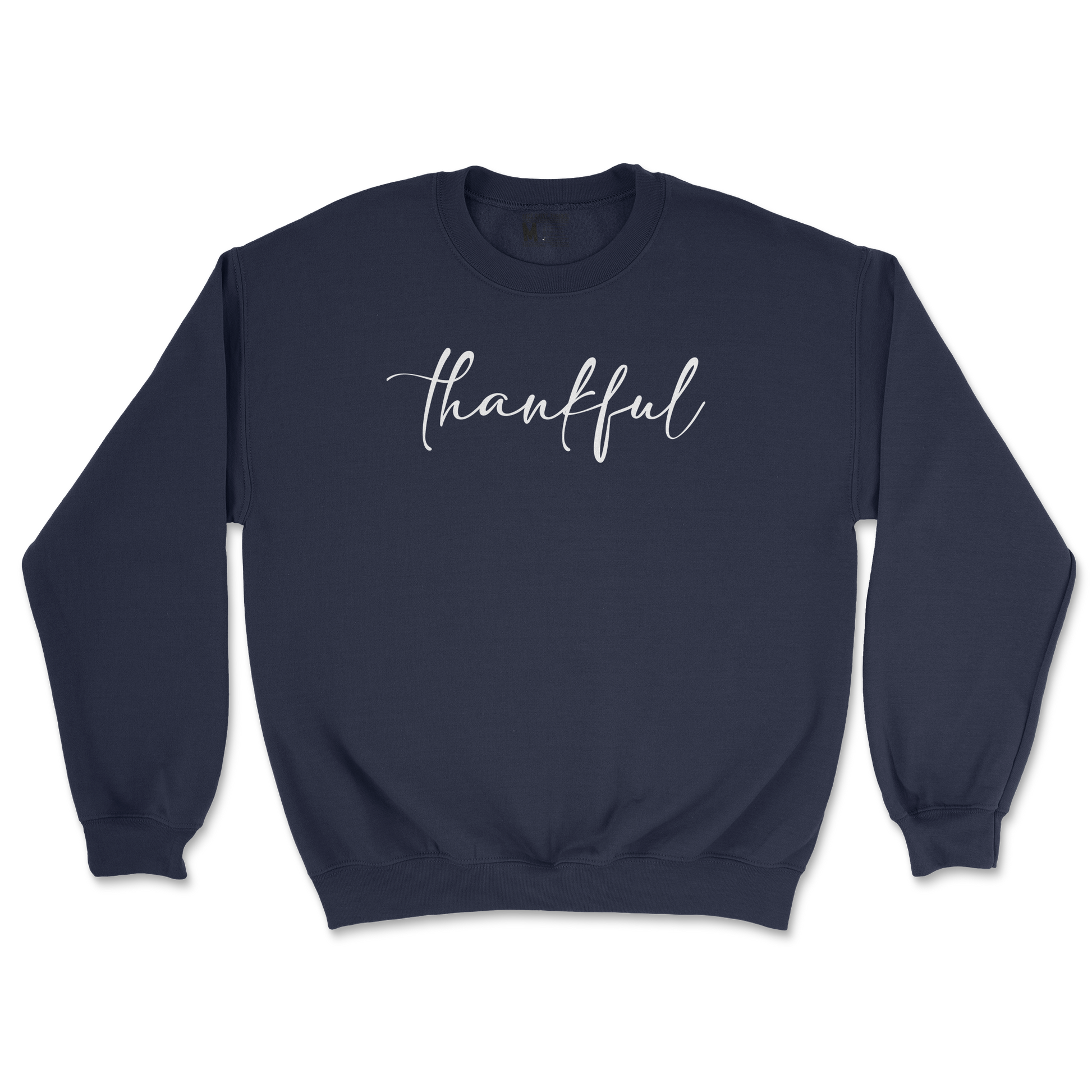 Gildan SoftStyle Crew Neck Thankful  in Navy