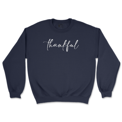 Gildan SoftStyle Crew Neck Thankful  in Navy