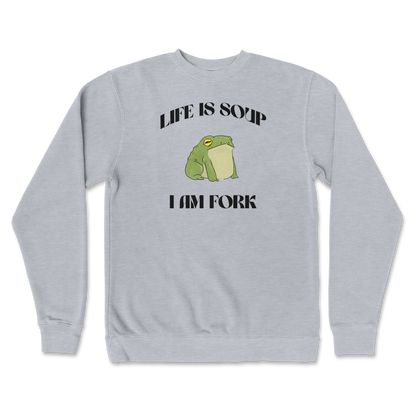 Independent Clothing Co. Crew Neck I Am Fork  in Grey-Heather