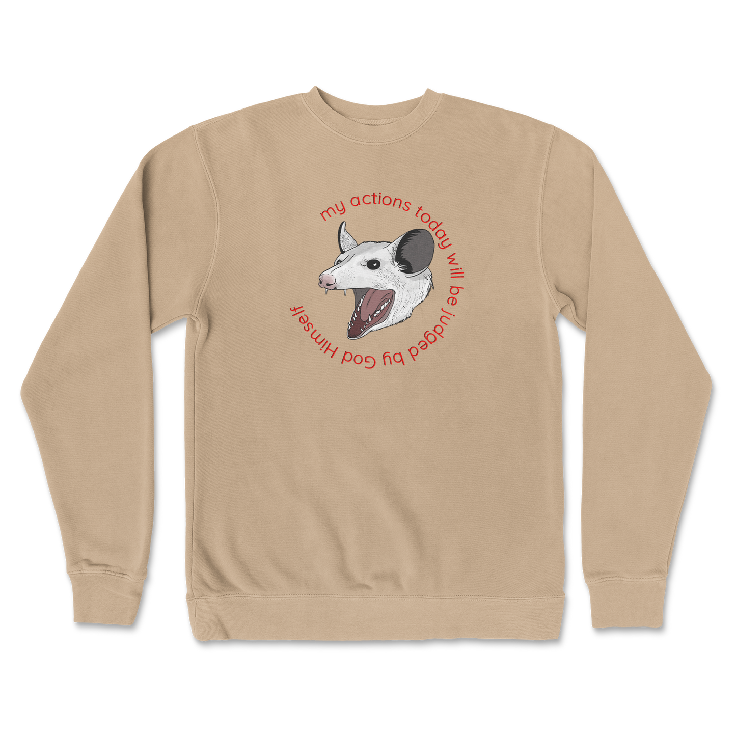 Independent Clothing Co. Crew Neck Judged By God in Sandstone