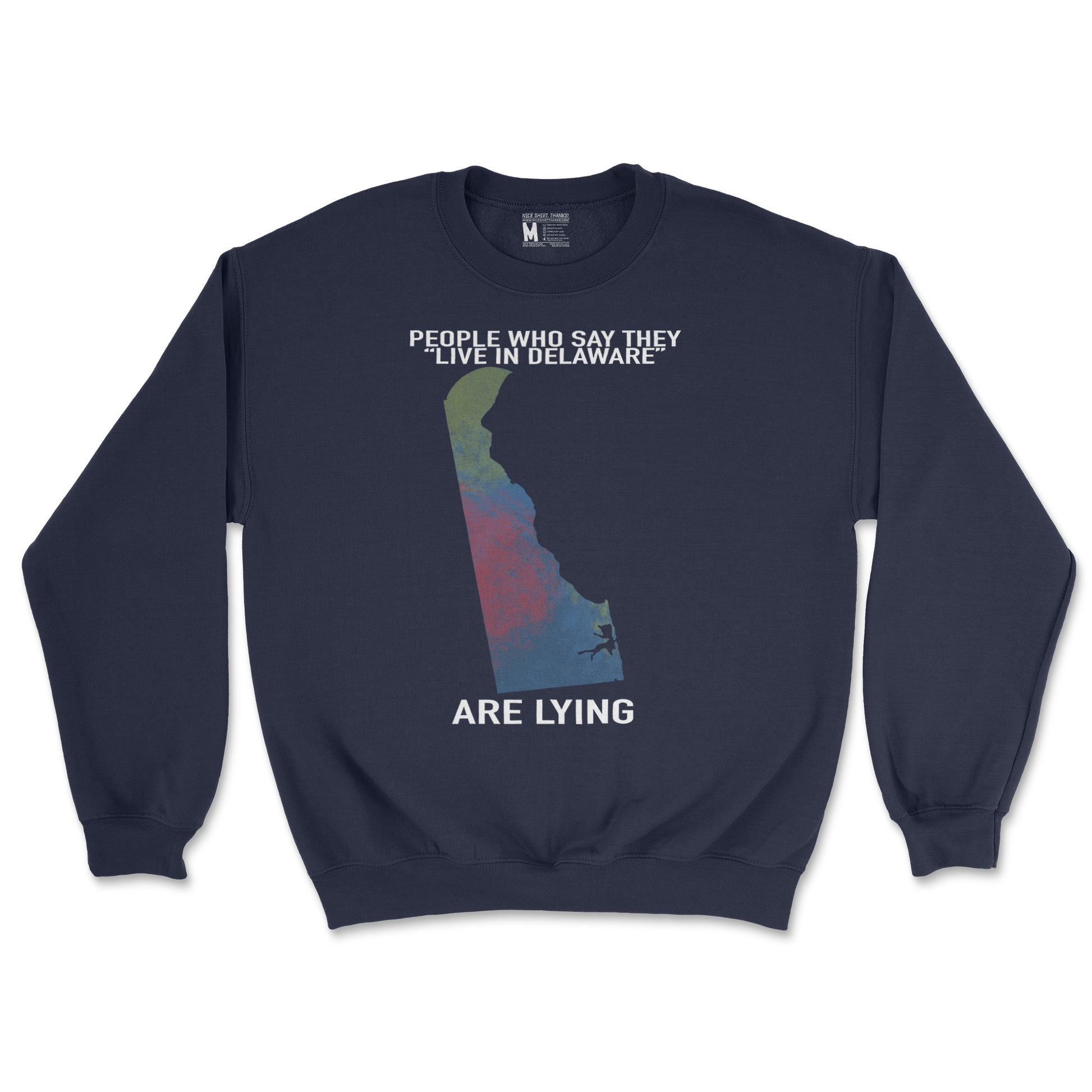 Gildan SoftStyle Crew Neck Delaware Doesnt Exist in Navy