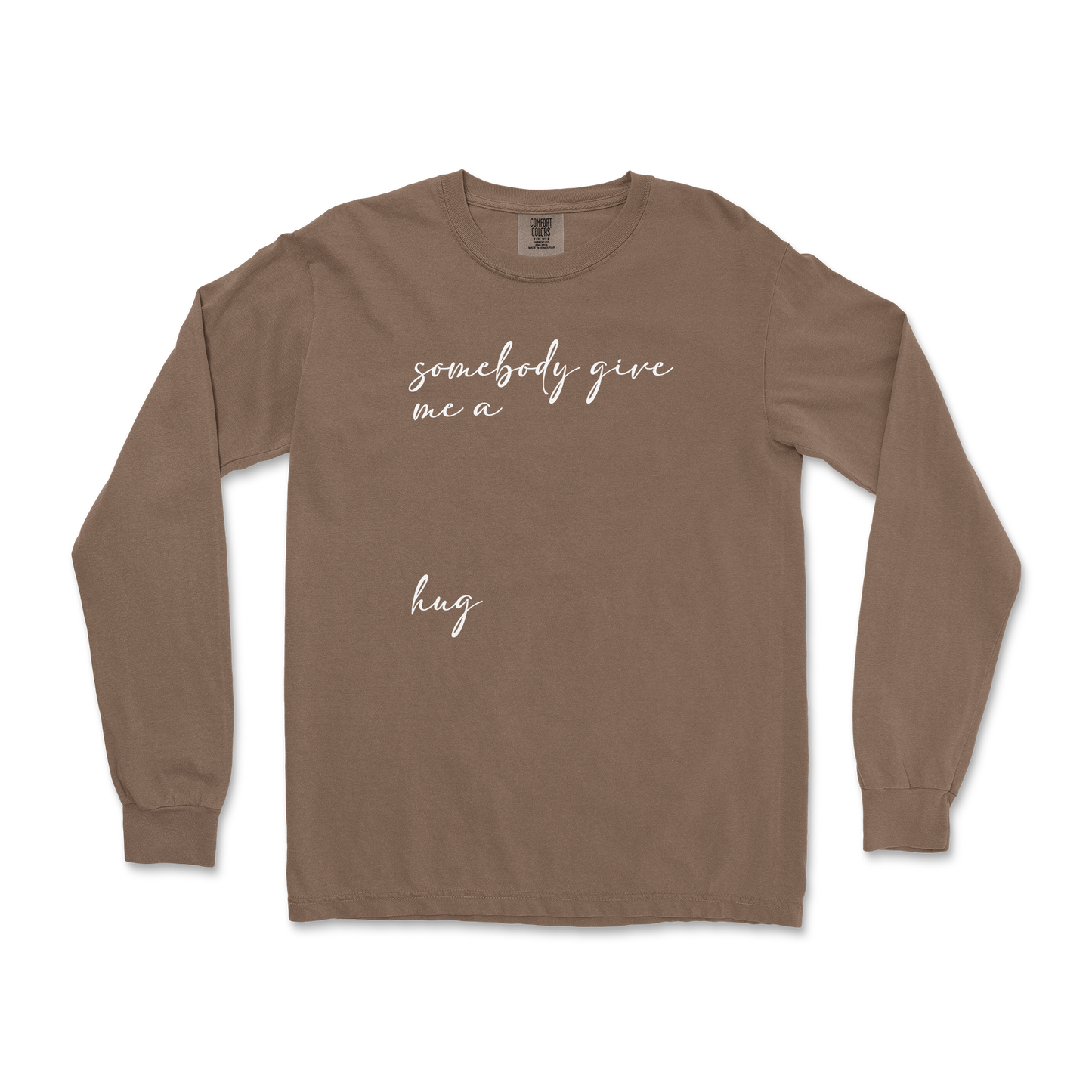 Comfort Colors Long Sleeve Hug Me in Espresso