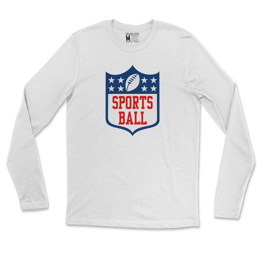 Gildan SoftStyle Long Sleeve Sports Ball in White