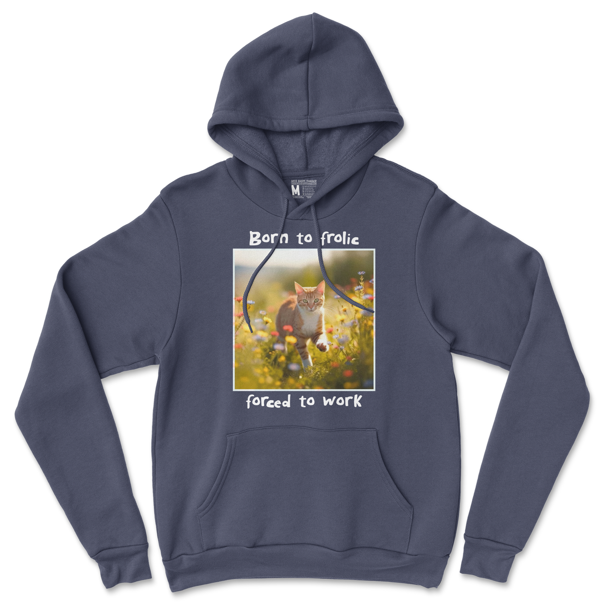 Gildan SoftStyle Hoodie Born to Frolic  in Navy