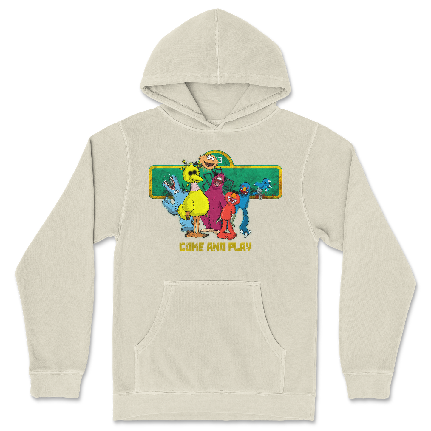 Independent Clothing Co. Hoodie Cursed Sesame Street in Ivory